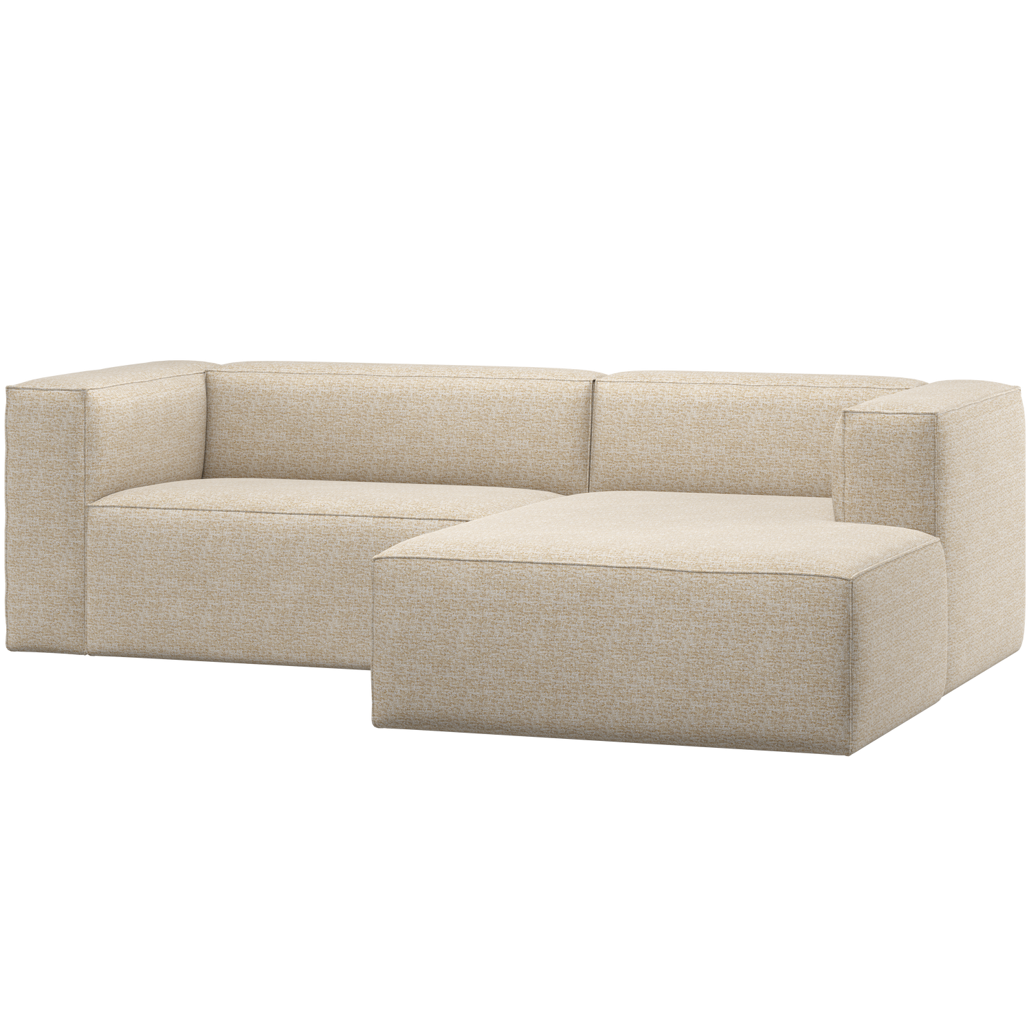 WOOOD Bean Chaise Longue Bank Rechts - Melange - Beige - 73x254x178