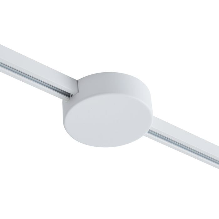 QAZQA Plafondplaat voor 1-fase rail wit rond - Slimline