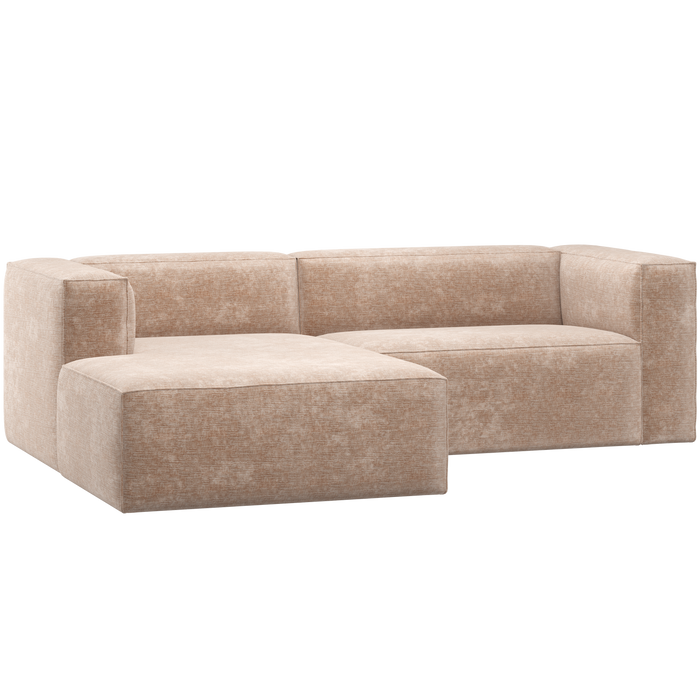 WOOOD Bean Chaise Longue Bank Links - Chenille Velvet - Naturel