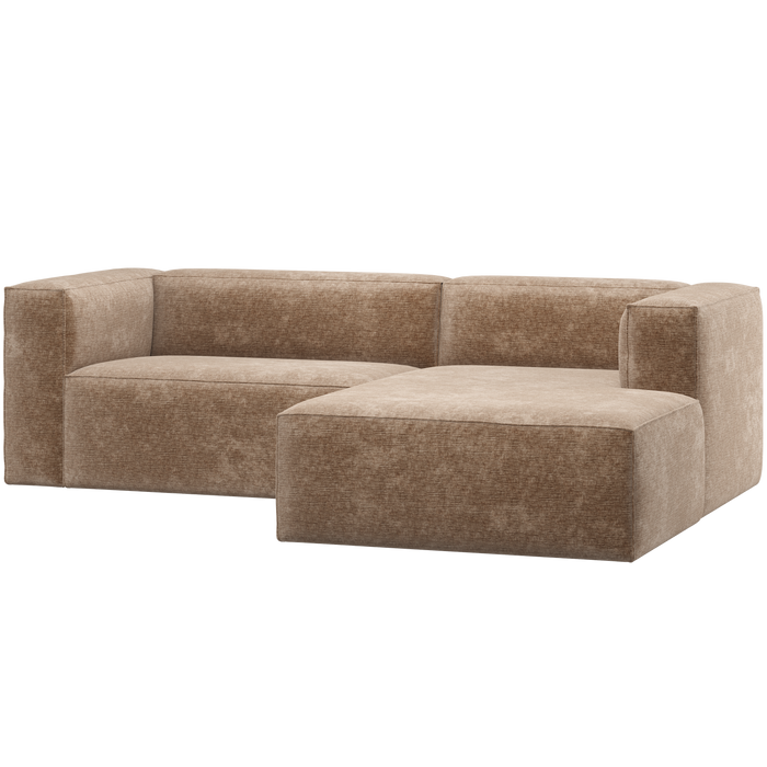 WOOOD Bean Chaise Longue Bank Rechts - Chenille Velvet - Terra