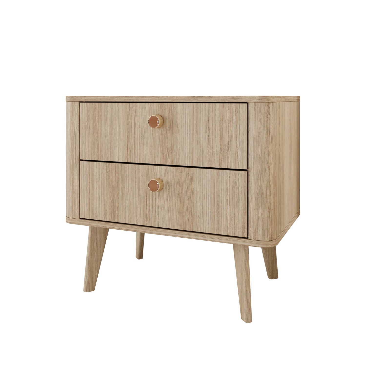 Meubella - Voorne - Nachtkastje - Eiken - 63 cm