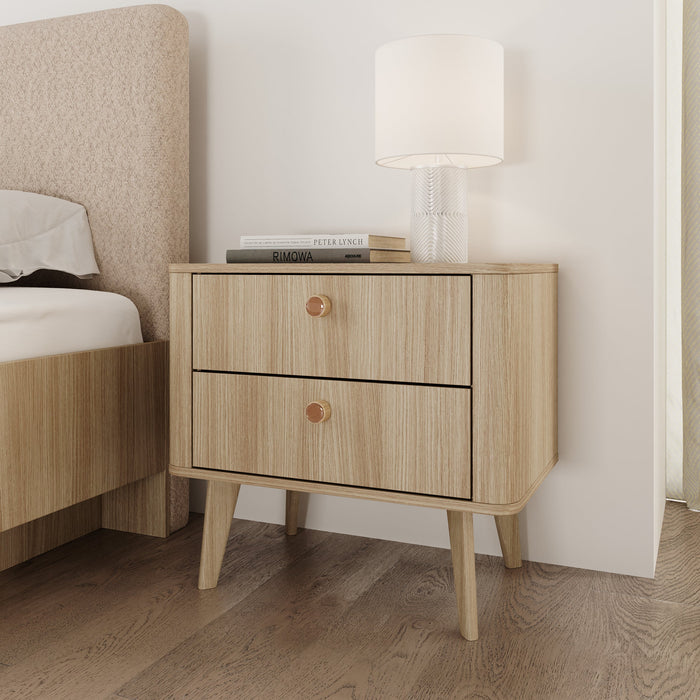 Meubella - Voorne - Nachtkastje - Eiken - 63 cm