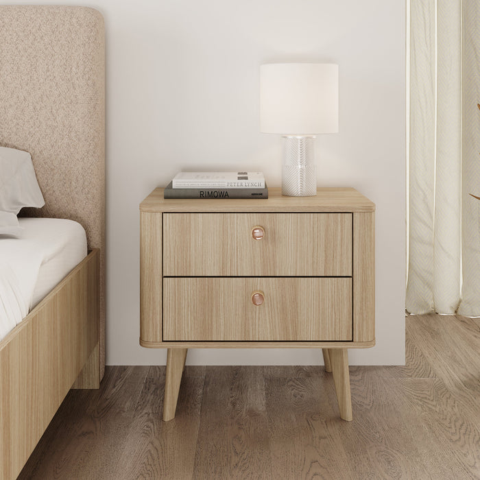 Meubella - Voorne - Nachtkastje - Eiken - 63 cm