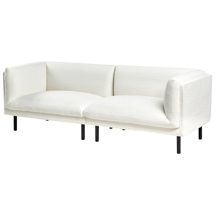 Beliani - VORGOD - Driezitsbank - Off-white - Bouclé