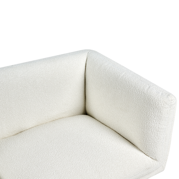 Beliani - VORGOD - Driezitsbank - Off-white - Bouclé