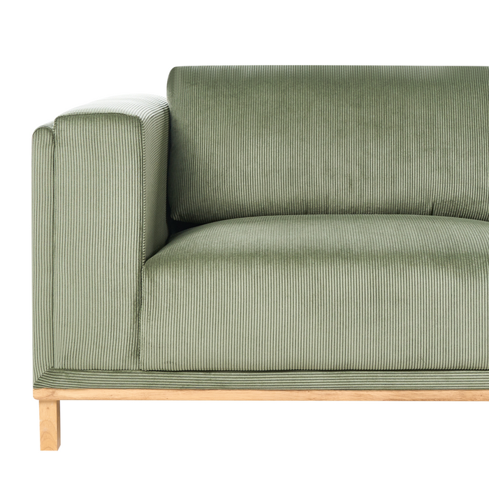 Beliani - VENG - Hoekbank 5-zits - Groen - Linkszijdig - Corduroy