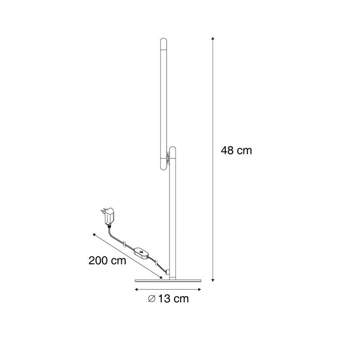 QAZQA Design tafellamp zwart incl. LED 3-staps dimbaar - Gate