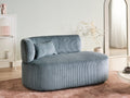 Beliani - VANVEY - Chaise longue - Blauw - Linkszijdig - Corduroy