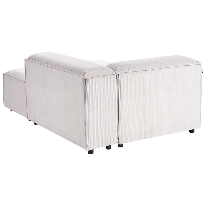 Beliani-ARDAL-Hoekbank met ottomaan-Off-white-Linkszijdig-Corduroy