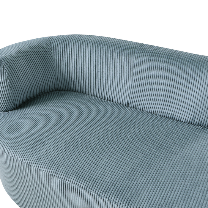 Beliani - VANVEY - Chaise longue - Blauw - Linkszijdig - Corduroy