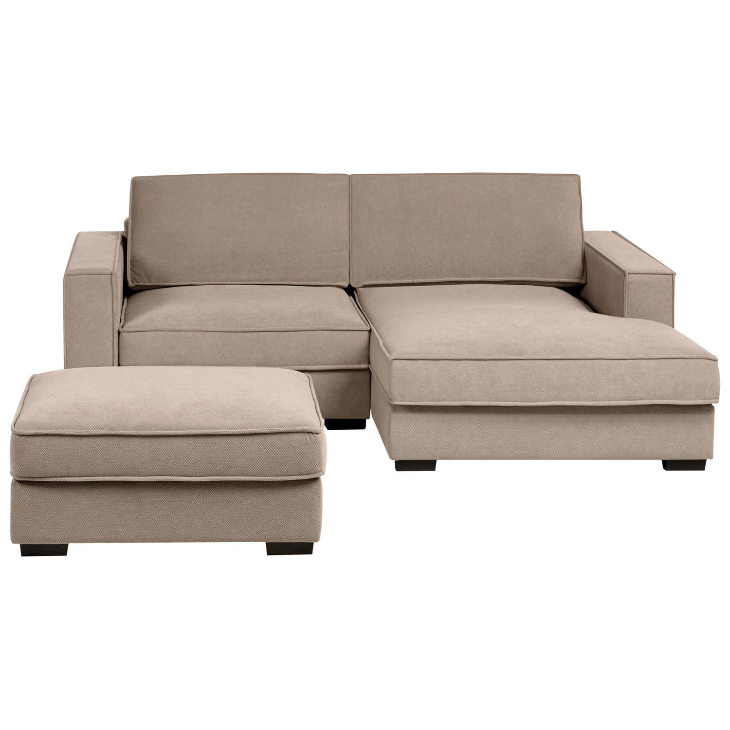 Beliani-KOLDING-Hoekbank met ottomaan-Taupe-Linkszijdig-Polyester