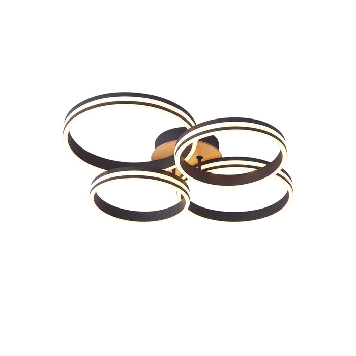 QAZQA Plafondlamp hout incl. LED 3-staps dimbaar 4-lichts - Navara