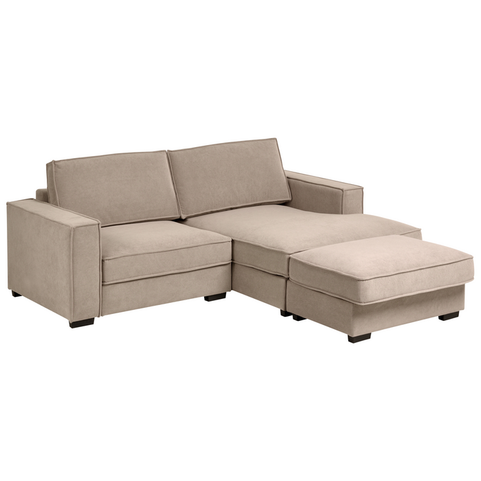 Beliani-KOLDING-Hoekbank met ottomaan-Taupe-Linkszijdig-Polyester