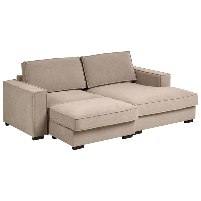 Beliani-KOLDING-Hoekbank met ottomaan-Taupe-Linkszijdig-Polyester