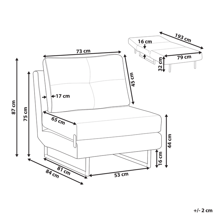 Beliani - JERSLEV - 1-zits slaapbank - Lichtgroen - Polyester
