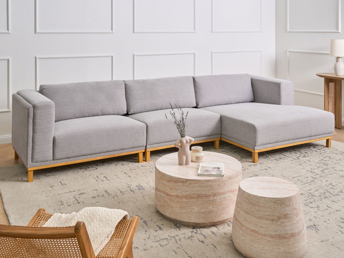 Beliani - VENG - Hoekbank 5-zits - Grijs - Linkszijdig - Polyester