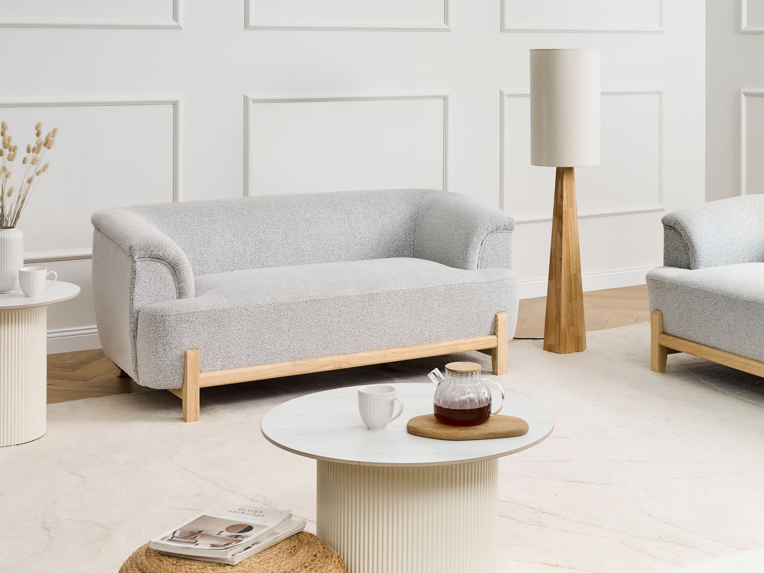 Beliani - ALNOR - Tweezitsbank - Lichtgrijs - Polyester