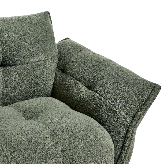 Beliani - HALBA - Tweezitsbank - Donkergroen - Bouclé