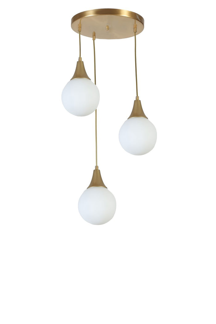 Giga Meubel - Hanglamp Wit|Goud - 3-Lichts - 30x30x70cm - Afra