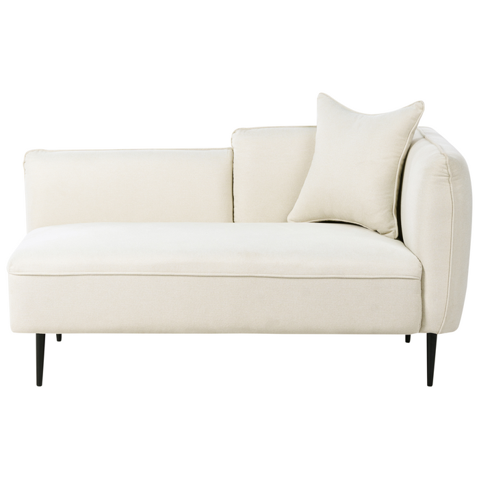 Beliani - CHEVANNES - Chaise longue - Off-white - Rechtszijdig - Stof