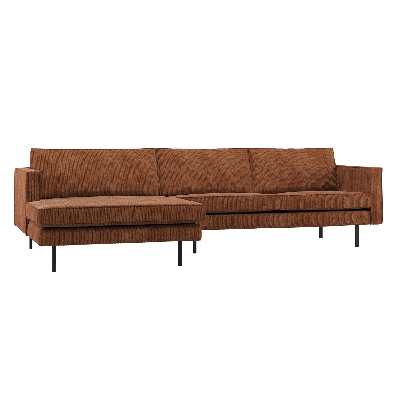 WOOOD Rodeo Chaise Longue Bank Links - Ribstof - Roestbruin