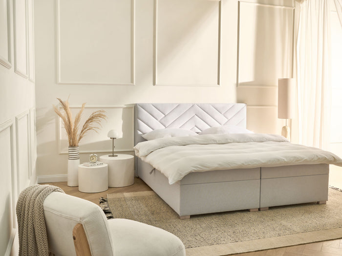 Beliani-ESQUIRE-Boxspringbed-Gebroken wit-180 x 200 cm-Polyester