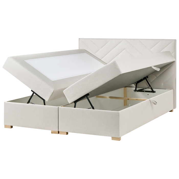 Beliani-ESQUIRE-Boxspringbed-Gebroken wit-180 x 200 cm-Polyester