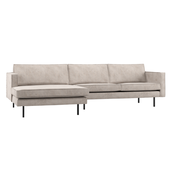 WOOOD Rodeo Chaise Longue Bank Links - Ribstof - Ecru - 85x300x155