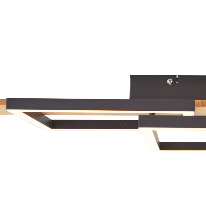 QAZQA Design plafondlamp zwart vierkant incl. LED 3-staps dimbaar