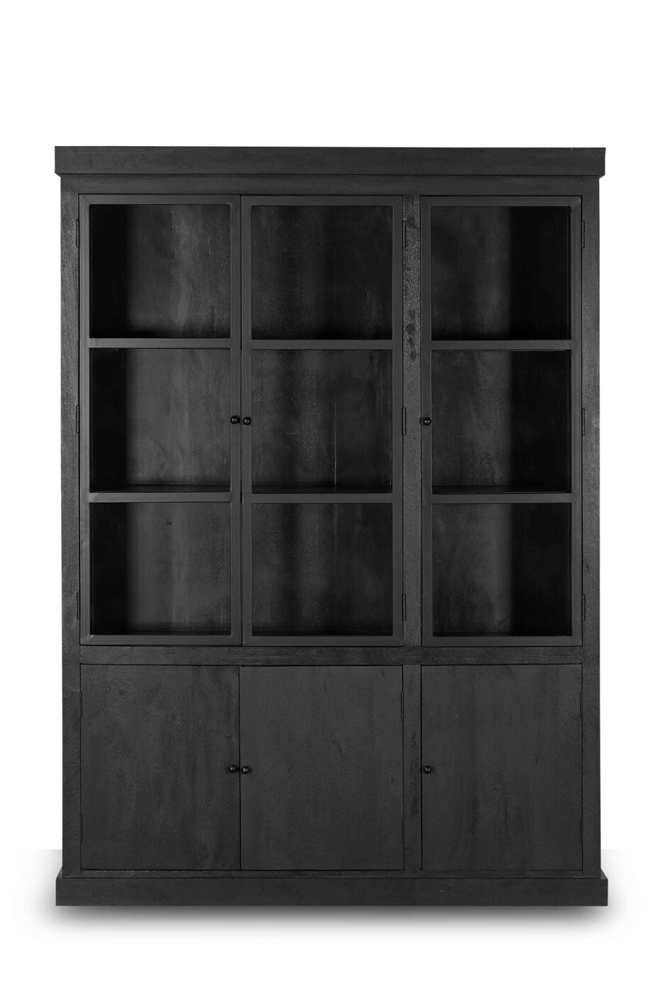 Giga Meubel - Vitrinekast Zwart - Hout - 160cm - Rense