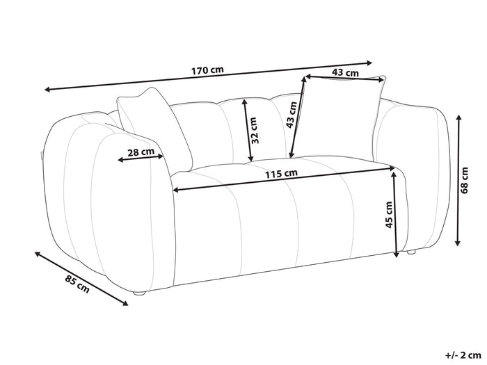 Beliani - NESS - Tweezitsbank - Taupe - Polyester