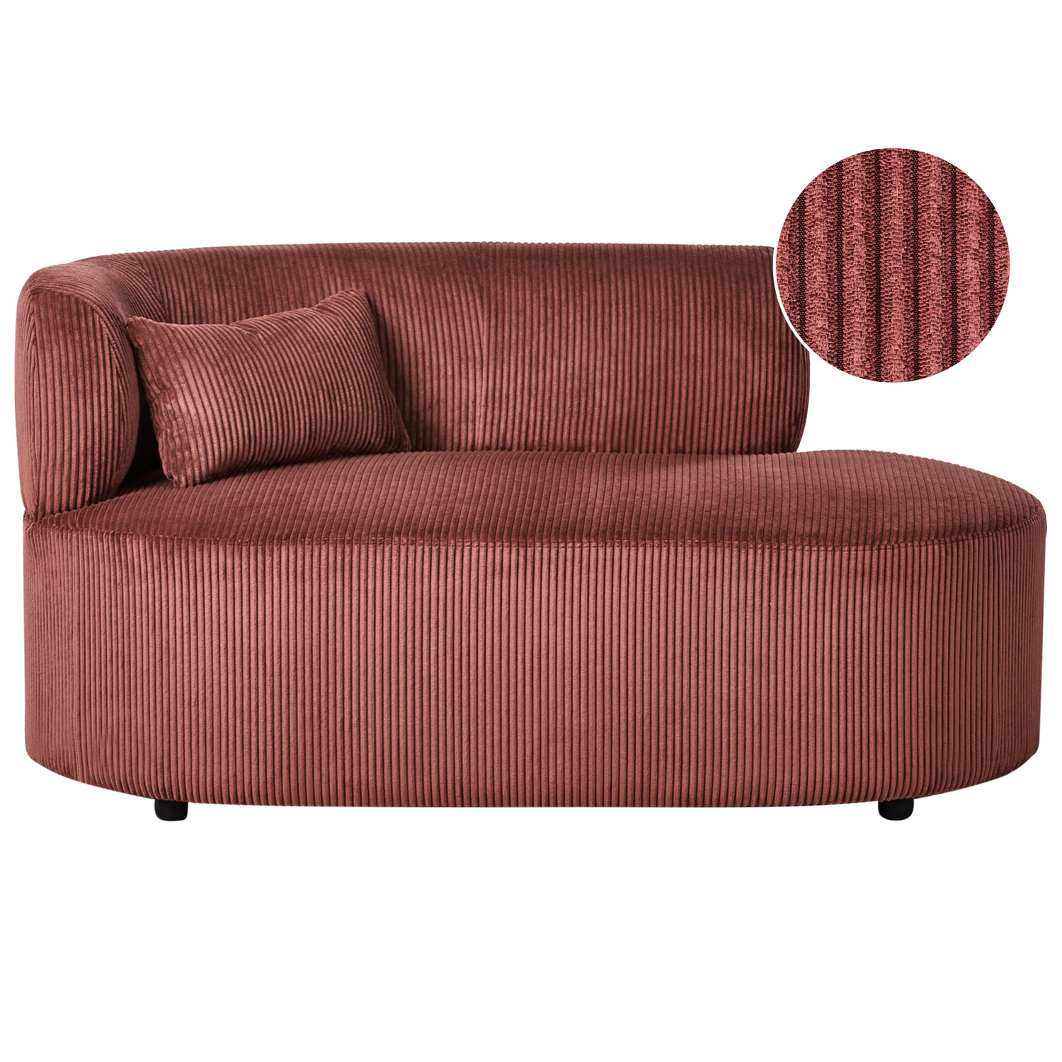 Beliani - VANVEY - Chaise longue - Rood - Linkszijdig - Corduroy