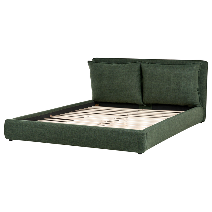 Beliani-BAJONNA-Tweepersoonsbed-Donkergroen-180 x 200 cm-Polyester