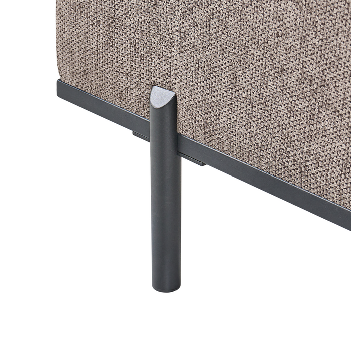 Beliani - SAVASSE - Chaise longue - Lichtbruin - Kunstlinnen