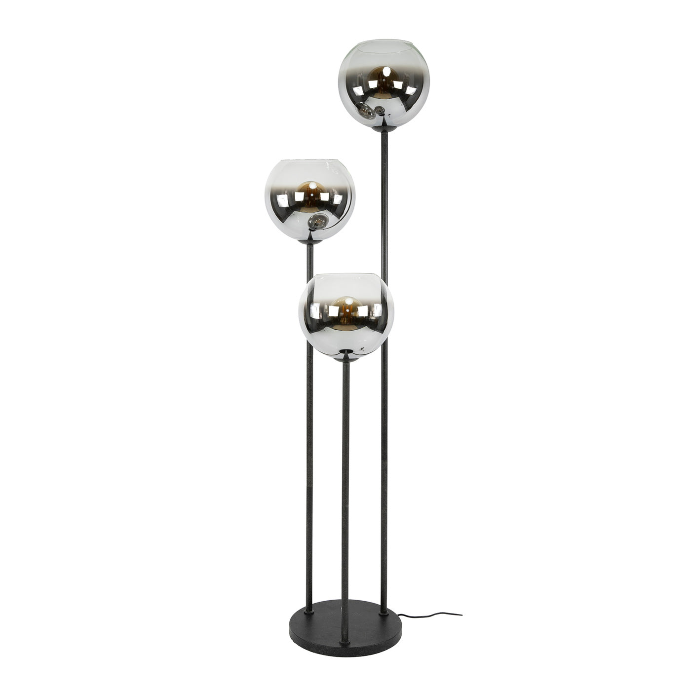 Giga Meubel - Vloerlamp Zwart - 3-lichts - 46x46x162cm - Bubble