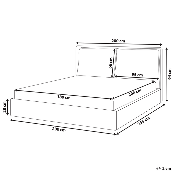 Beliani-BAJONNA-Tweepersoonsbed-Donkergroen-180 x 200 cm-Polyester