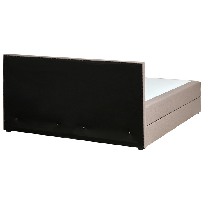 Beliani - BARONET - Boxspringbed - Taupe - 180 x 200 cm - Stof
