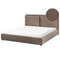Beliani - BAJONNA - Tweepersoonsbed - Bruin - 160 x 200 cm - Bouclé