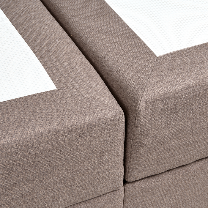 Beliani - BARONET - Boxspringbed - Taupe - 180 x 200 cm - Stof