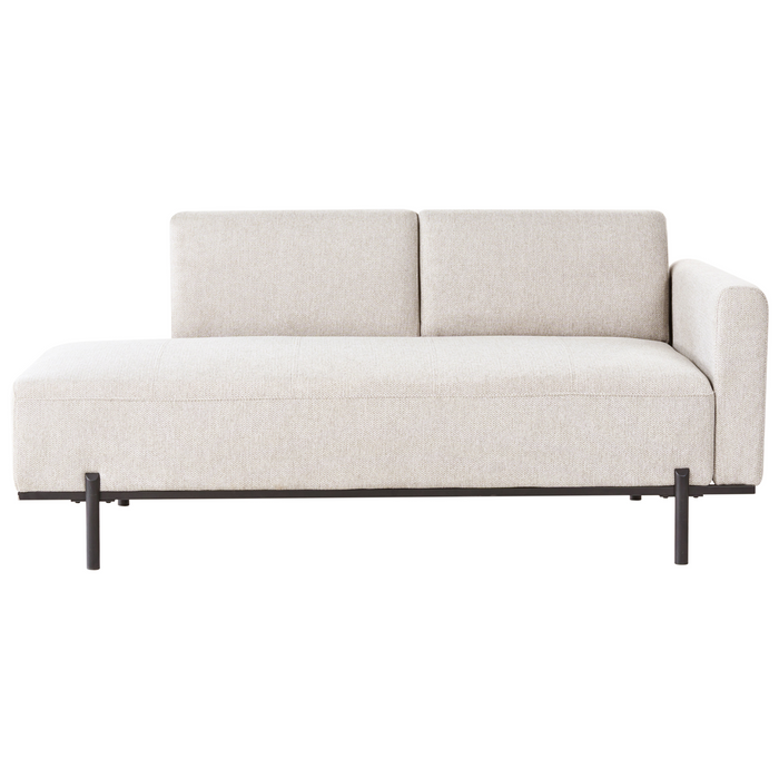 Beliani - SAVASSE - Chaise longue - Lichtbeige - Kunstlinnen