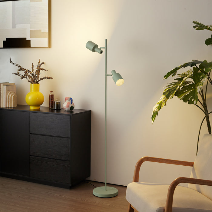 QAZQA Moderne vloerlamp groen 2-lichts - Stijn