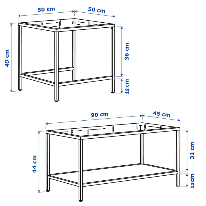 Giga Meubel - Salontafel Set Sevay Zwart