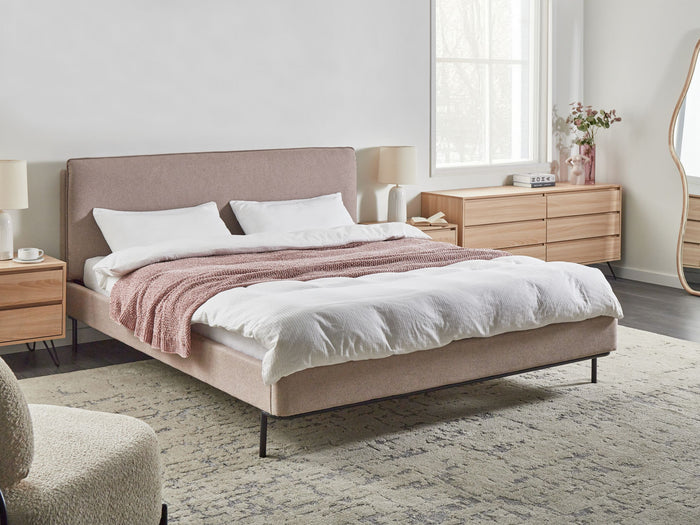 Beliani - CORIO - Tweepersoonsbed - Taupe - 180 x 200 cm - Polyester
