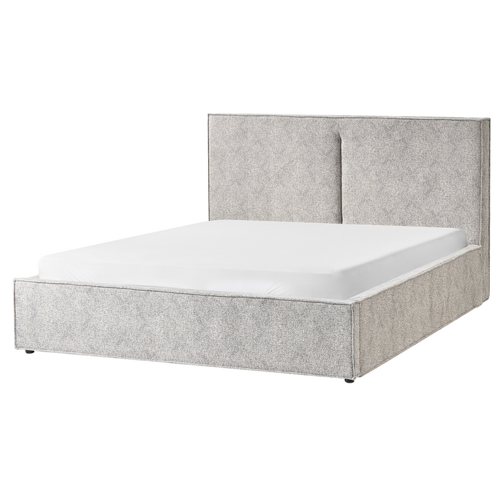 Beliani-MOISSAC-Bed met opbergruimte-Zwart|Wit-160 x 200 cm-Gebreid