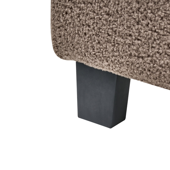 Beliani - ROANNE - Tweepersoonsbed - Taupe - 180 x 200 cm - Bouclé