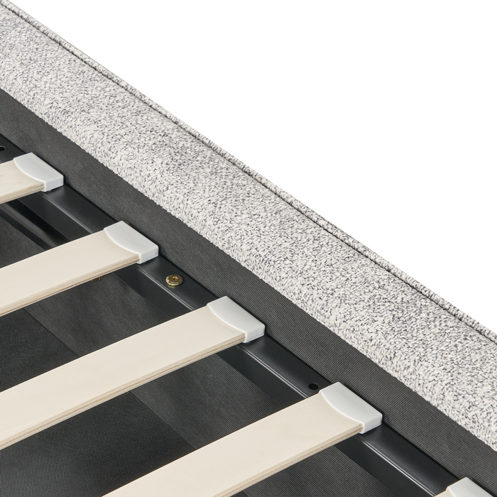 Beliani-MOISSAC-Bed met opbergruimte-Zwart|Wit-160 x 200 cm-Gebreid