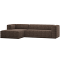 WOOOD Bean Hoekbank Links - Polyester - Bruin Melange - 73x305x175