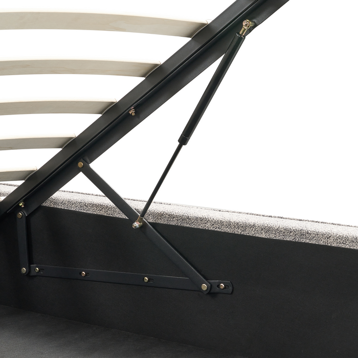 Beliani-MOISSAC-Bed met opbergruimte-Zwart|Wit-160 x 200 cm-Gebreid