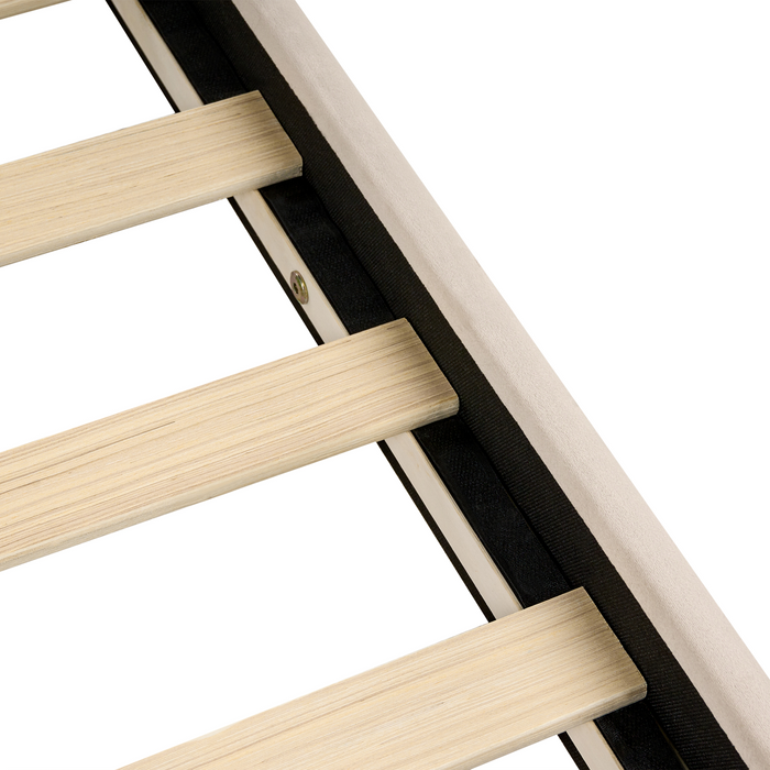 Beliani-LONZAC-Bed met opbergruimte-Beige-160 x 200 cm-Fluweel