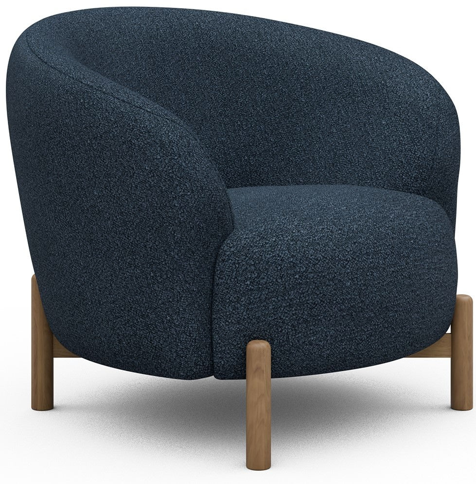 Kragelund Gran Fauteuil Blauw Bouclé | Eiken